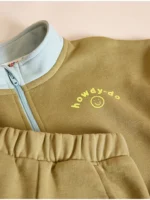 Set Little Angels: Bluze Khaki Howdy-Do dhe pantallona sportive