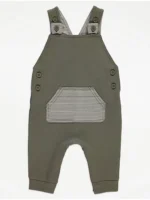 Veshje me dungare kaki dhe bodysuit ribbed