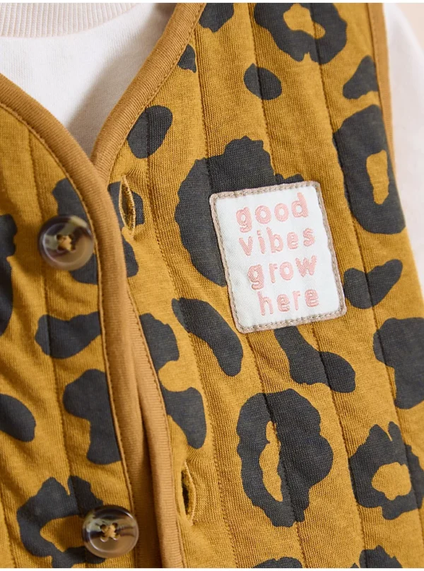 Set Little Angels: Bluze me jelek Leopard dhe xhinse