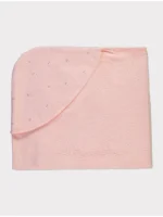 Peshqir me kapuç, ngjyrë rozë e zbehtë me lule