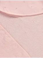 Peshqir me kapuç, ngjyrë rozë e zbehtë me lule