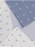 Pëlhura Muslin "Ariu Blu" – Paketë me 3 Copë