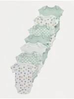 Bodysuits me mëngë të shkurtra “Marvel Comics” – Paketë me 7 copë, ngjyrë jeshile