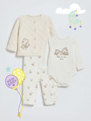 Veshje me bodysuit dhe pantallona me kardigan Peppa Pig
