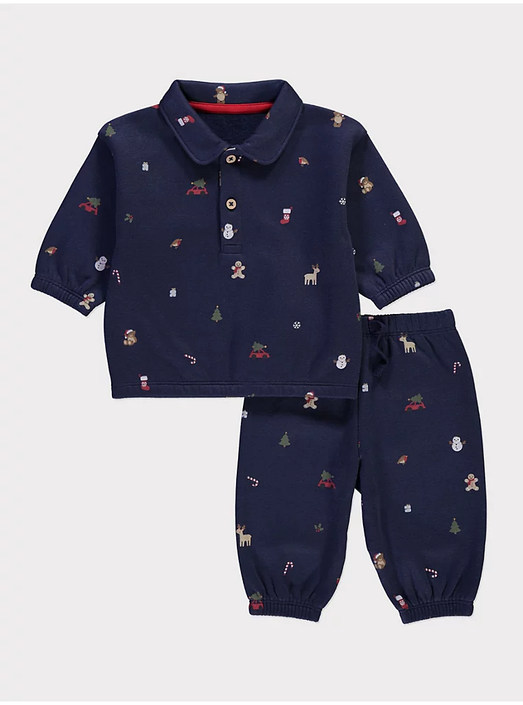 Set me bluzë polo blu të errët  dhe pantallona