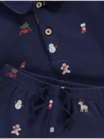 Set me bluzë polo blu të errët  dhe pantallona