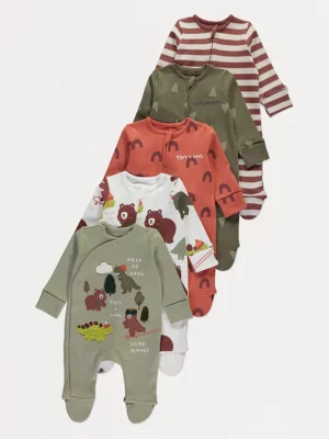 Shpihoze foshnje me printe arush dhe dinosaur –5 copë