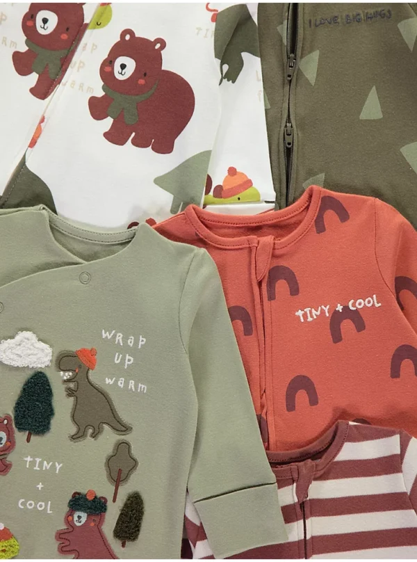 Shpihoze foshnje me printe arush dhe dinosaur –5 copë