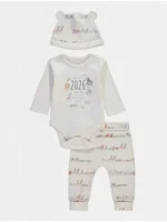 Veshje me bodysuit dhe leggins krem me kapelë ‘Born in 2026’