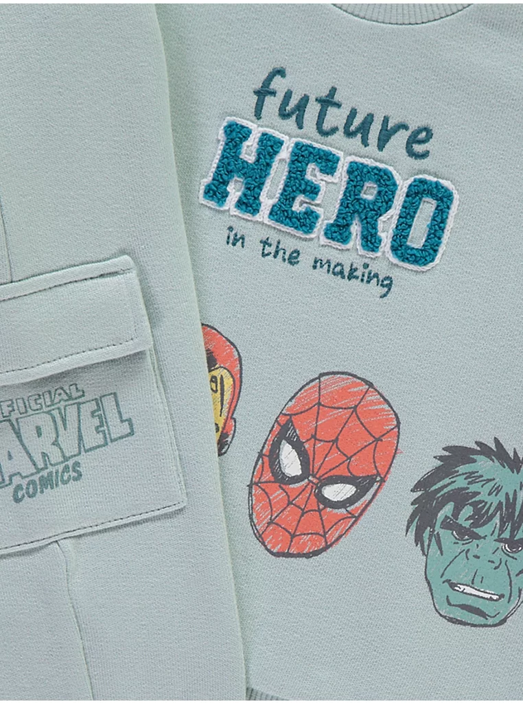 Set me pulovër dhe pantallona sportive blu Marvel Avengers