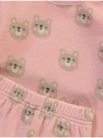 Set Dhurate Pizhamesh, me Mëngë të Gjata, me Ariush Rozë”