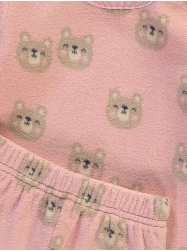 Set Dhurate Pizhamesh, me Mëngë të Gjata, me Ariush Rozë”