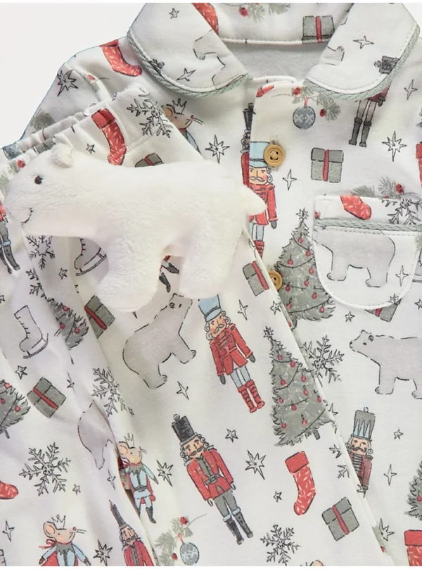 Pizhame me këmishë krem me Ari Polar dhe Lodër