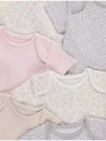 Benkica me Mëngë të Shkurtra me Print “Leopard” – Paketë me 7 copë