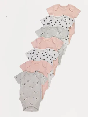 Benkica me Mëngë të Shkurtra “Pink Dalmatian Dog” – Paketë me 7 copë