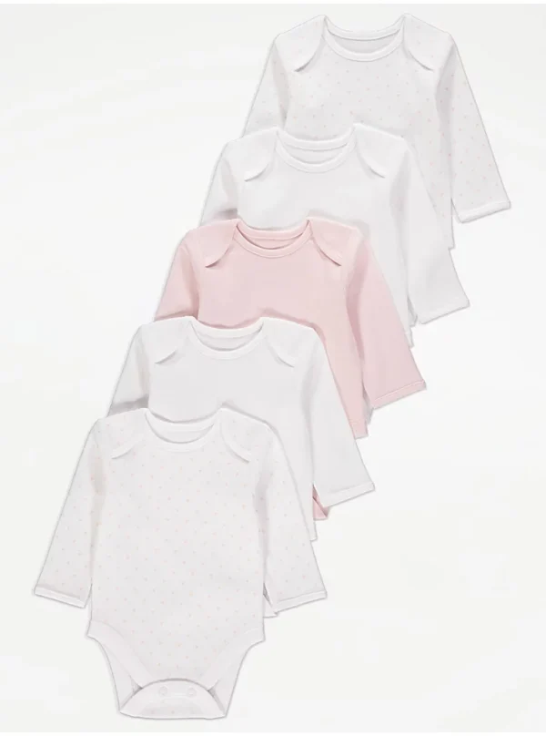 “Bodysuit-e me mëngë të gjata, paketë 5 copë”