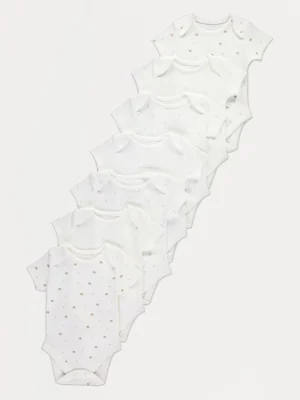 Pako me 7 benkica me mëngë të shkurtra, me dizajne pylli, ngjyrë e bardhë