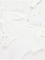 Pako me 7 benkica me mëngë të shkurtra, me dizajne pylli, ngjyrë e bardhë