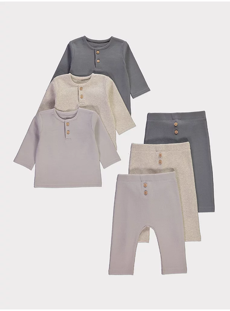 Set 3 copësh: Bluza të kopsitura neutrale me butona dhe pantallona