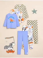 Set 3 copësh Little Angels Meowdy: Bluze me mëngë të gjata dhe pantallona