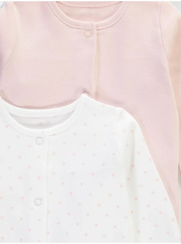 Përzierje bodi për gjumë me zemra rozë – Paketë 3 copë