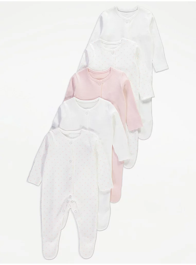 Set 5 copë shpihoze gjumi për foshnja me dizajn zemrash të vegjël