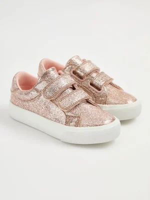 Atlete me dy rripa, ngjyrë rozë ari me shkëlqim