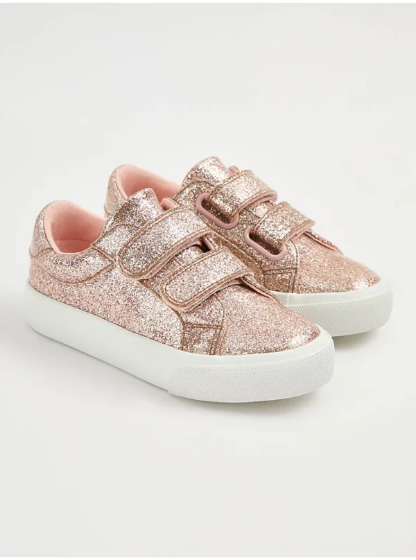 Atlete me dy rripa, ngjyrë rozë ari me shkëlqim