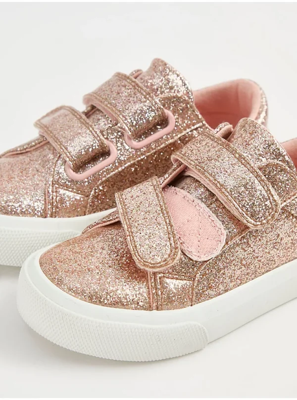 Atlete me dy rripa, ngjyrë rozë ari me shkëlqim