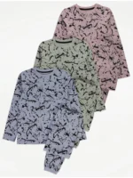 Pizhama me Shpërndarje Ngjyrash, Paketë 3 Copë