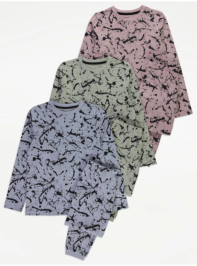 Pizhama me Shpërndarje Ngjyrash, Paketë 3 Copë