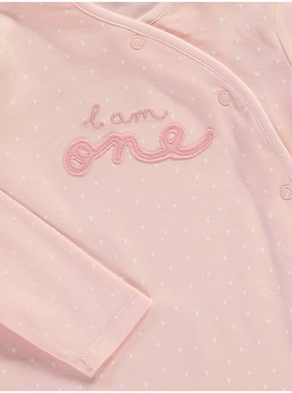 Kostum gjumi me mëngë të gjata, rozë, me njolla