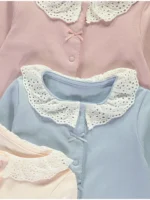 Set 3 pizhamesh me mëngë të gjata, jakë