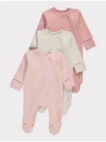 Paketë 3-copëshe pizhamesh roze me rrjetë dhe zip