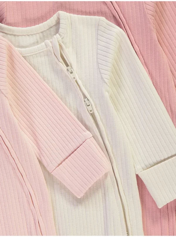 Paketë 3-copëshe pizhamesh roze me rrjetë dhe zip