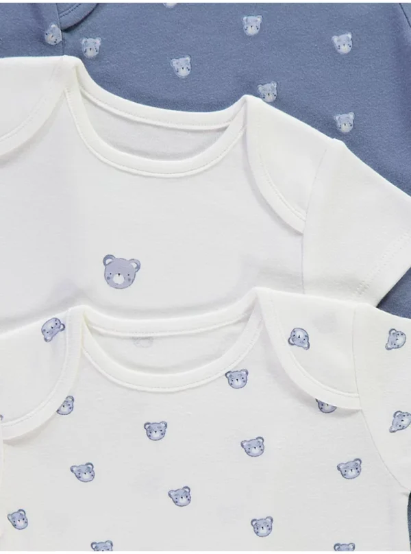 Komplete bodysuit me mëngë të shkurtra “Blue Bear”, paketë me 7 copë