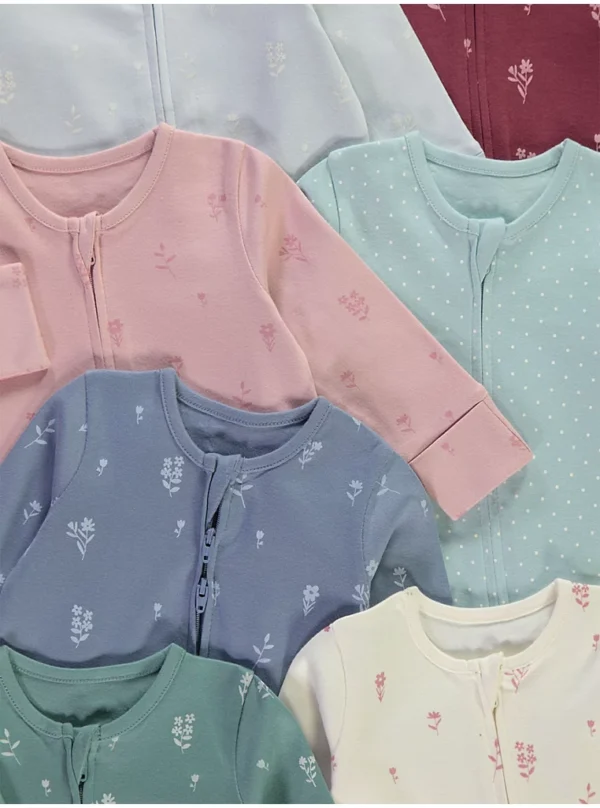 10 Pizhama me dizajn lulesh dhe pika, me mbyllje me zinxhir