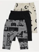 Set me grafikë ndërtimi në ngjyrë gri karboni – Paketë me 3 copë