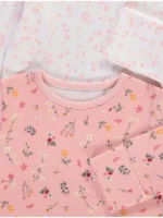 Pizhame rozë me print lulesh të imëta paketë me 2 copë