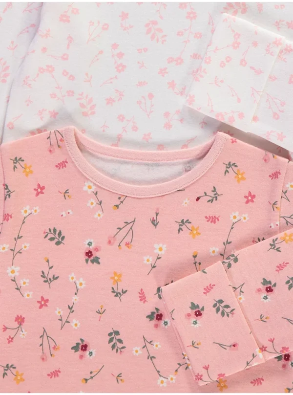 Pizhame rozë me print lulesh të imëta paketë me 2 copë