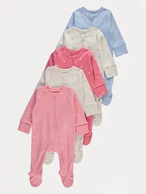 Pajisje Gjumi me Zinxhir Rozë me Pika – Paketë 5 Copë