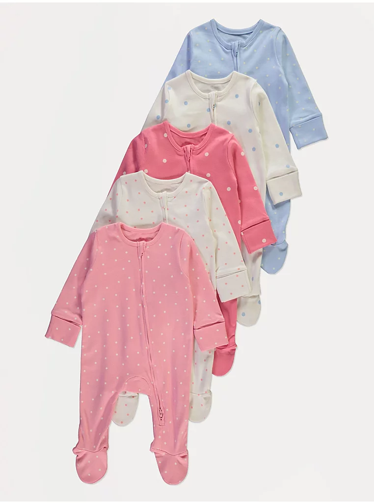 Pajisje Gjumi me Zinxhir Rozë me Pika – Paketë 5 Copë