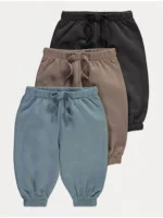 Bluza me kopsa në shpatull dhe pantallona jogger me fund të ngushtuar – Paketë me 3 copë