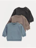 Bluza me kopsa në shpatull dhe pantallona jogger me fund të ngushtuar – Paketë me 3 copë