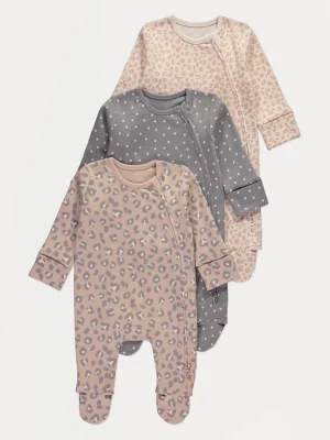 Paketë 3 pizhamesh me kafshë dhe mbyllje