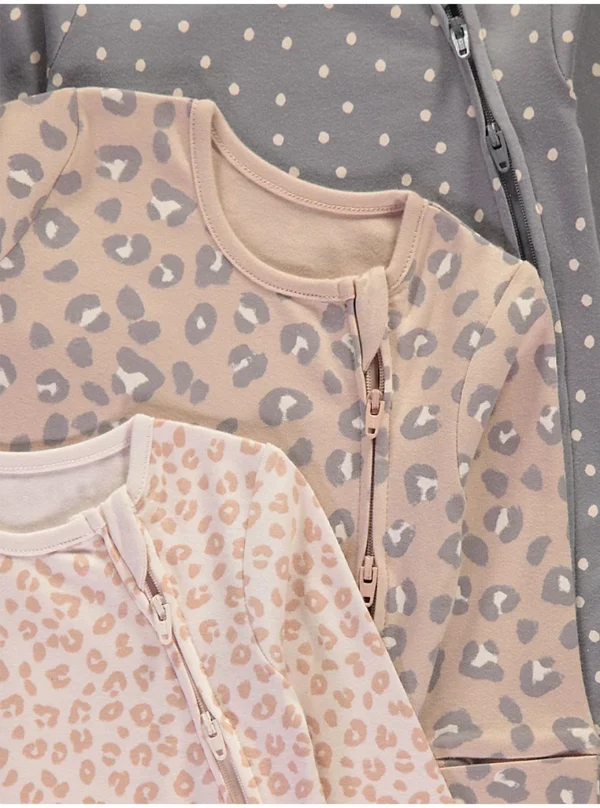 Paketë 3 pizhamesh me kafshë dhe mbyllje