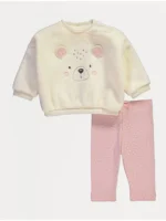 Pizhama krem me mëngë të gjata dhe arushkë