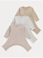 Kostume gjumi ngjyrë neutrale – paketë me 3 copë