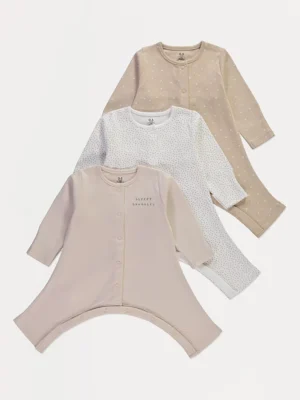 Kostume gjumi ngjyrë neutrale – paketë me 3 copë