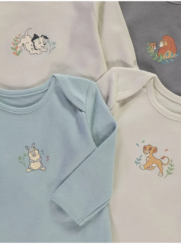 Komplete bodysuit Disney Classics me mëngë të gjata, paketë me 7 copë